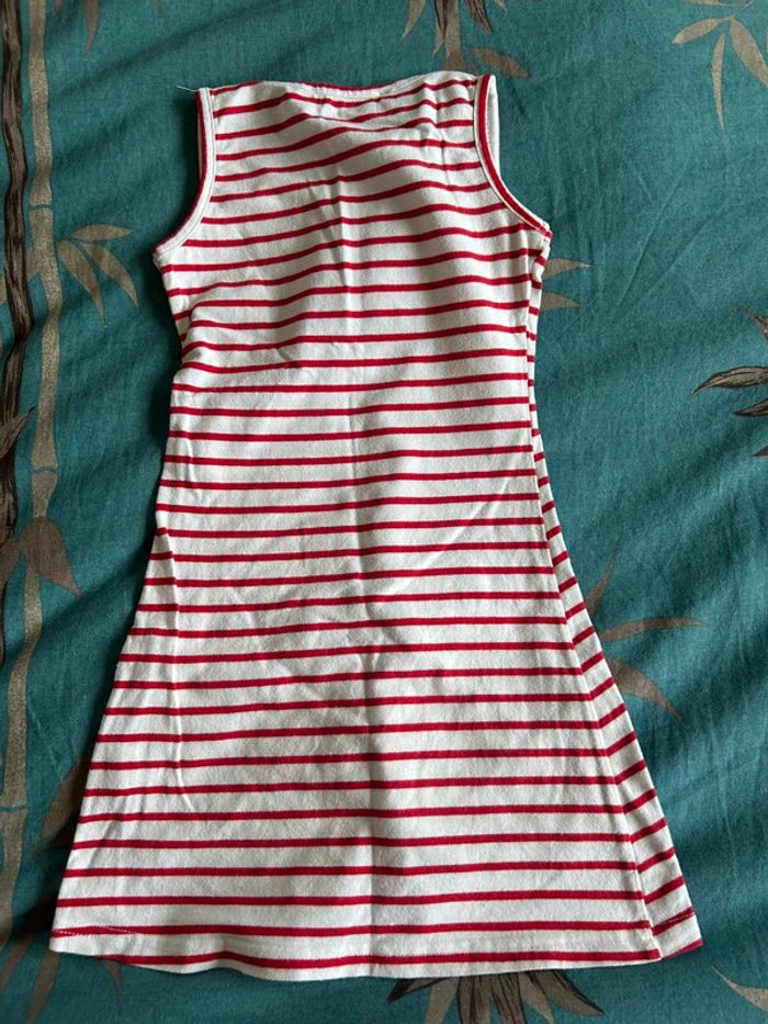 Robe élastique marinière rouge et blanc 3 ans chicaprie - photo numéro 3