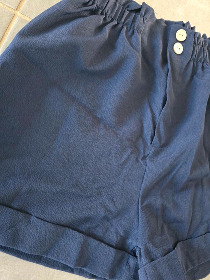 Short taille haute bleu marine - photo numéro 2