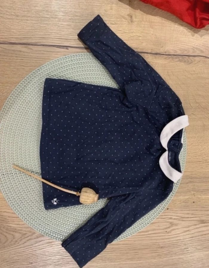 Ensemble fille pentalon rouge et haut bleu - 12mois - obaibi - photo numéro 12