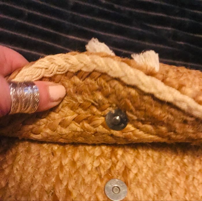 Sac a bandoulière en jute et dentelle pompons coton neuf 🌸 - photo numéro 7