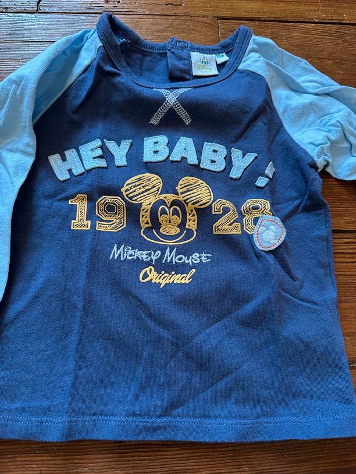 Lot Disney baby 3 t-shirt bleus 18 mois - photo numéro 2
