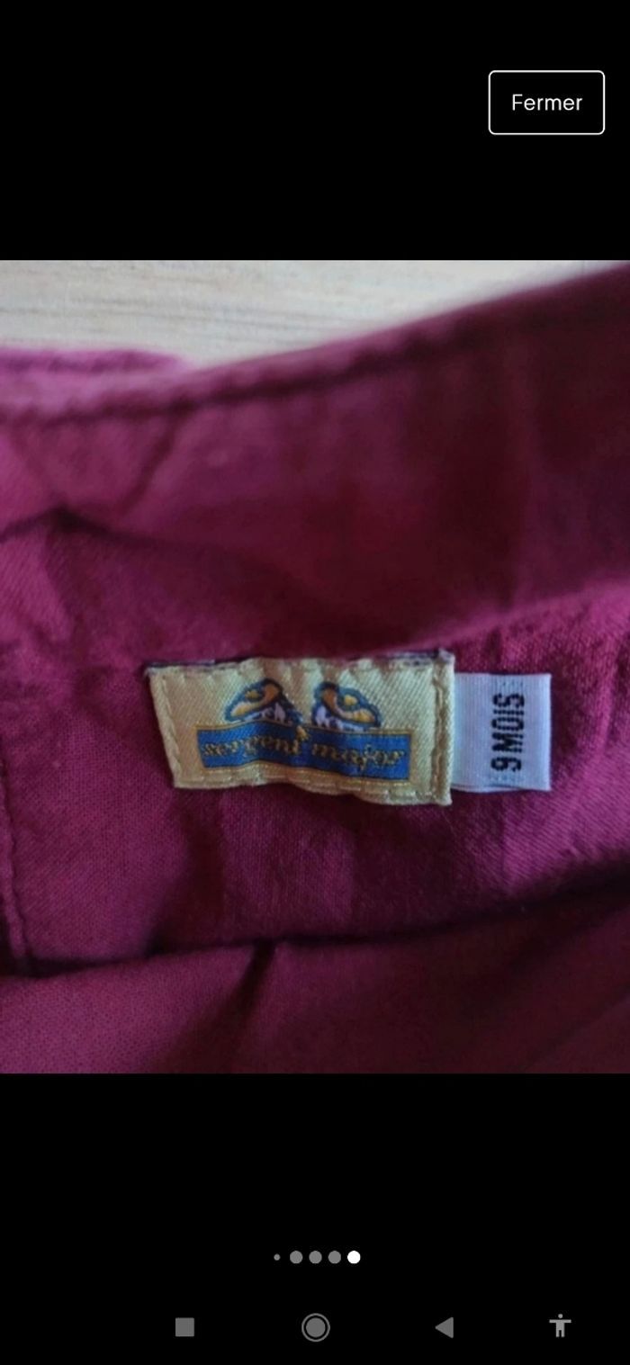 Ensemble tenue bébé 9 mois pantalon et haut violet - photo numéro 6