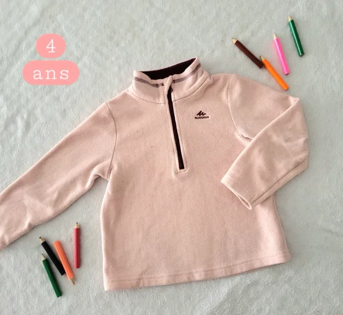 Polaire rose Quechua 4ans