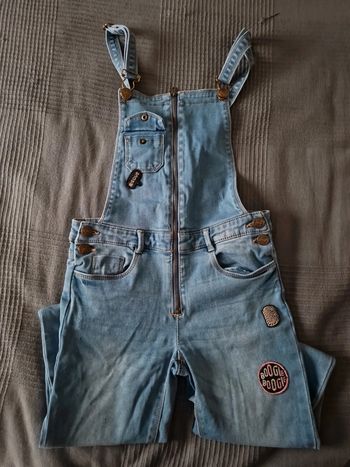 Salopette toile jean fille