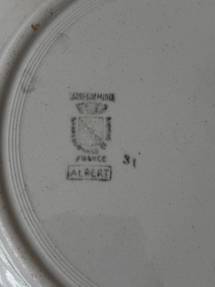 Plat creux ancien Digoin Sarreguemines Albert - photo numéro 7