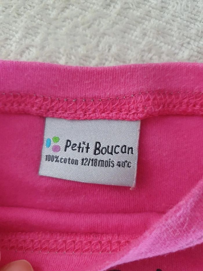 Tee shirt rose manches courtes petit boucan taille 12 à 18 mois - photo numéro 4