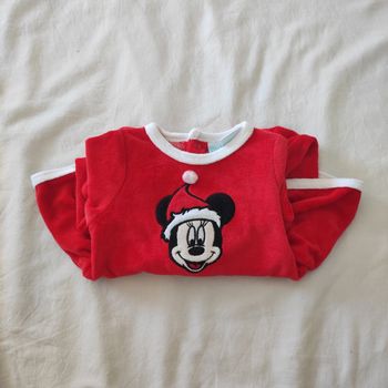 Pyjama bébé Noël 3 mois Disney Minnie rouge