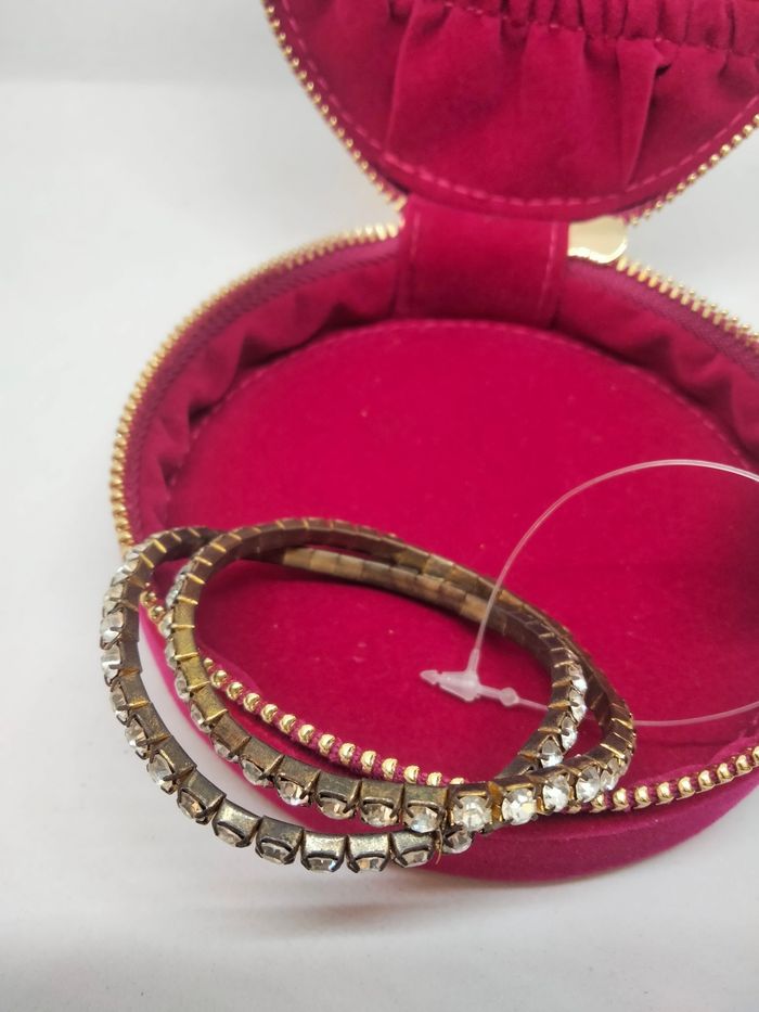 Lot de 2 bracelets strass effet vieilli - photo numéro 2