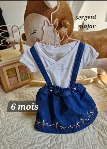 Jupe salopette en jean 6 mois
