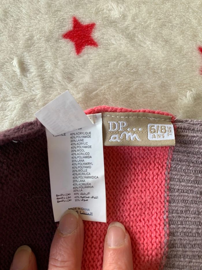 Bonnet DPAM Gris, Violet Et Rose 4/6 ans - photo numéro 2