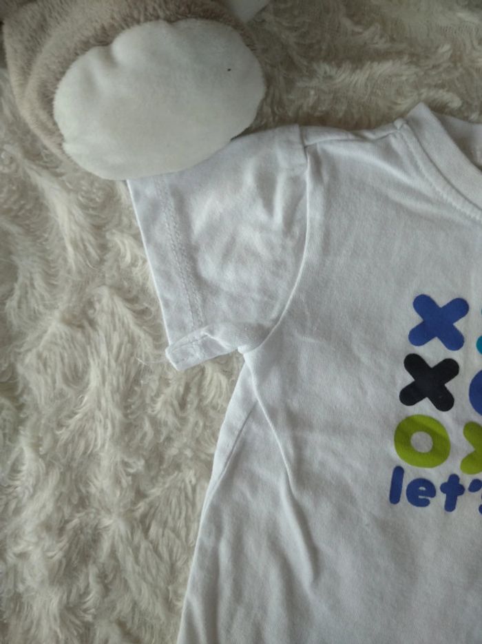 Tee shirt chemise manches courtes Garçon 6 mois "Let's play" 100% coton - photo numéro 3
