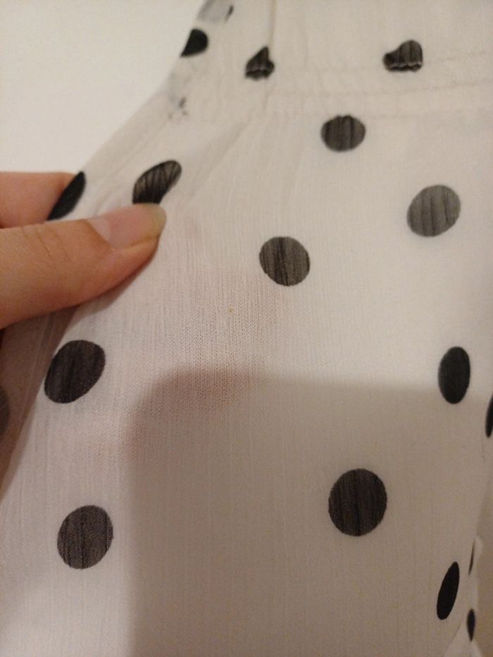 Tunique blanche à pois noirs Leslly taille L 40 - photo numéro 4