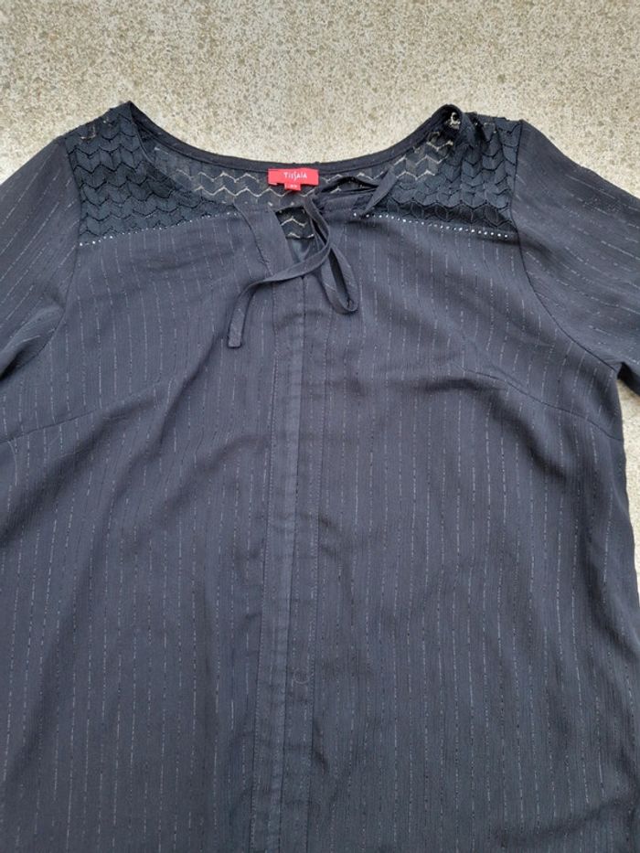 Haut femme taille 42 tissaia noire - photo numéro 2