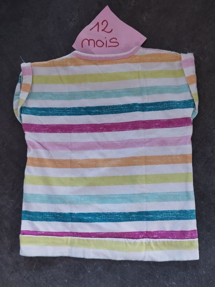 T-shirt multicolore 12 mois - photo numéro 3