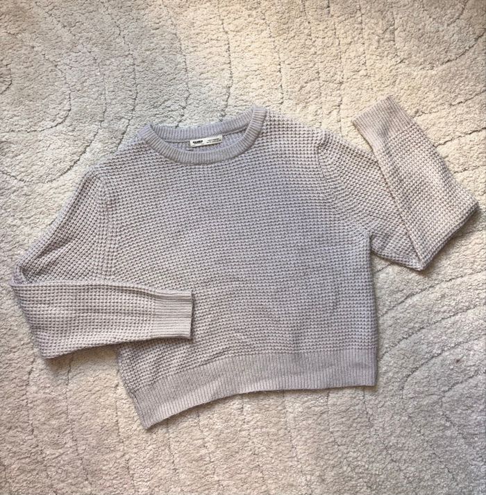 Pull beige en maille