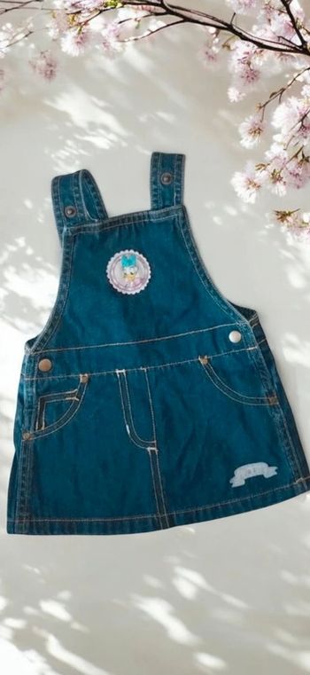 🎀 Adorable salopette/robe en jean Disney fille 6 mois ,neuve🎀