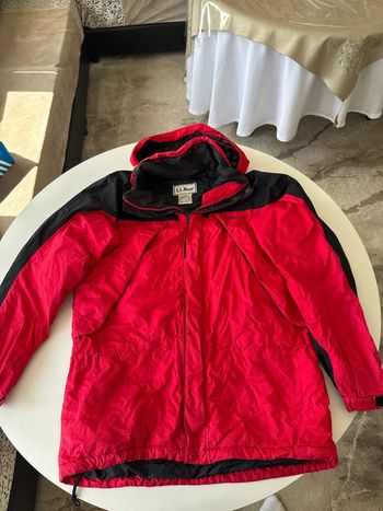 Veste coupe-vent L.L. Bean rouge et noire – Taille M homme