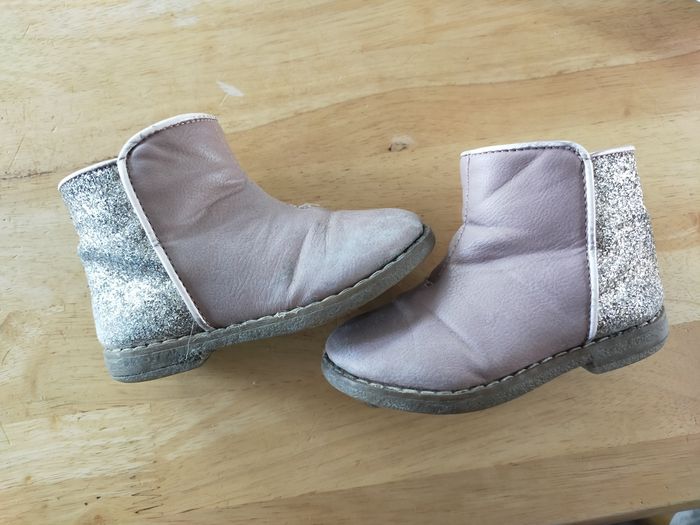 Bottines rose paillettes