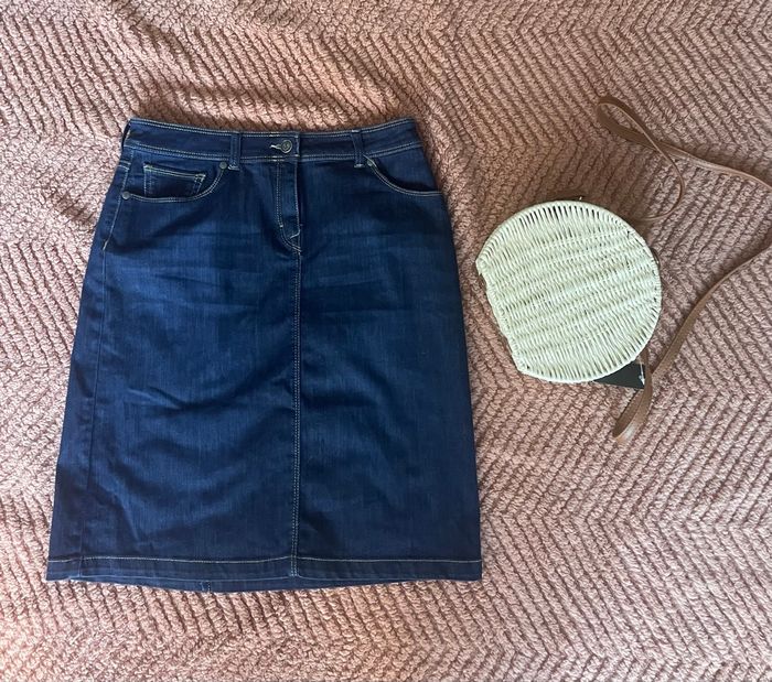 🌸Jupe longueur genou en jeans bleu taille 38 saint james 52cm🌸