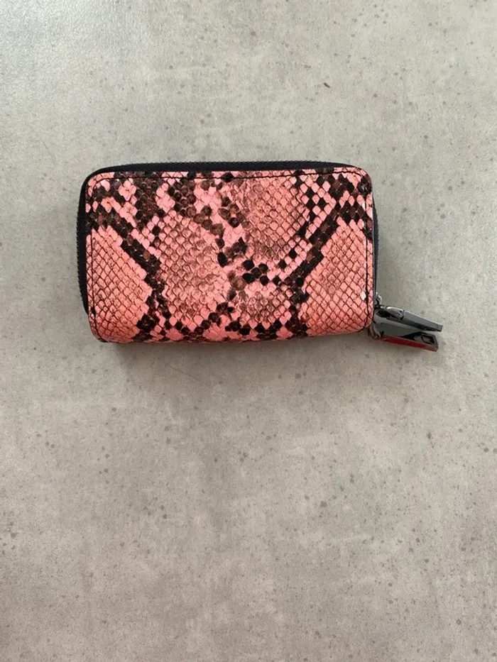 Porte monnaie python rose Mango - photo numéro 2