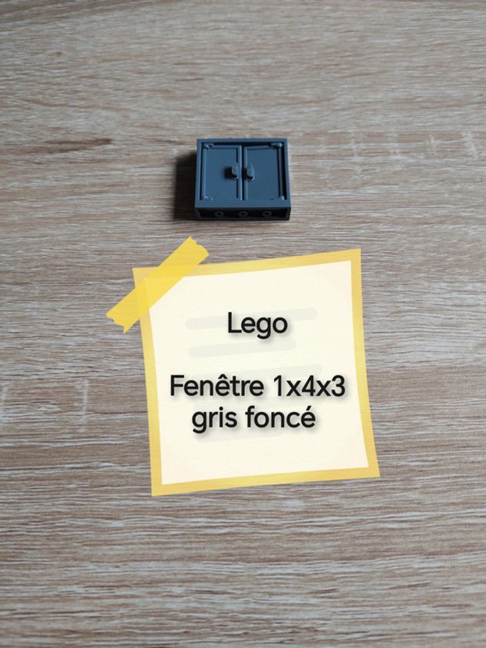 Lego fenêtre 1x4x3 gris foncé