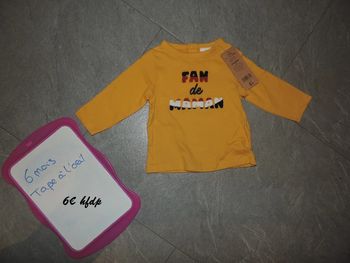 tee shirt tape à l'oeil taille 6 mois neuf