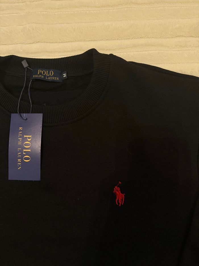 Pull Ralph Lauren noir logo rouge taille M - photo numéro 5