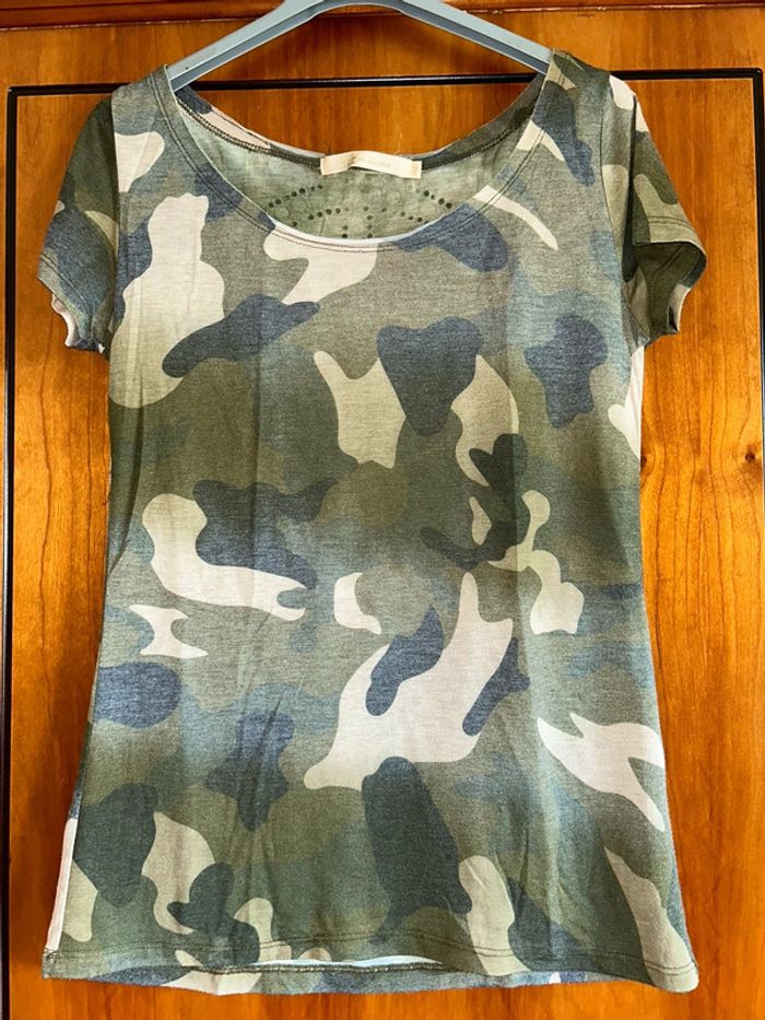 T-shirt camouflage Peace skull M/L Panacher - photo numéro 2