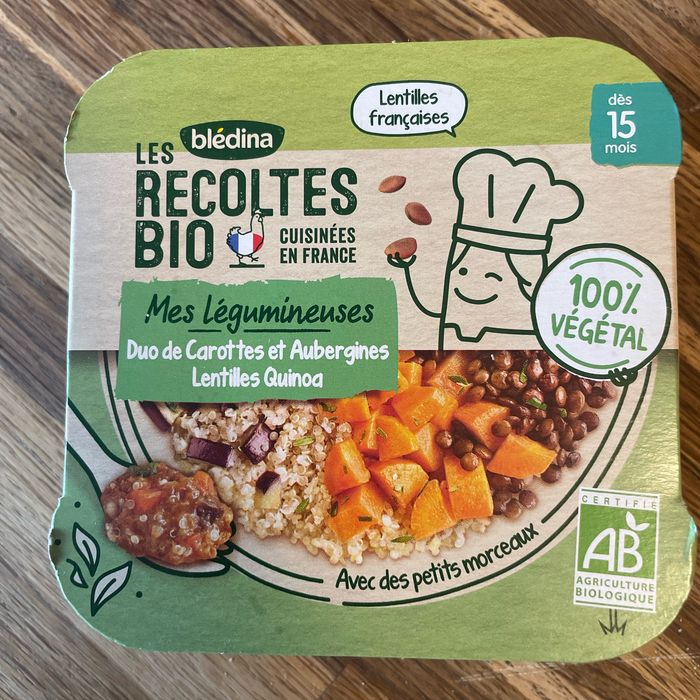 Bledina Duo carottes et Aubergines lentilles et Quinoa