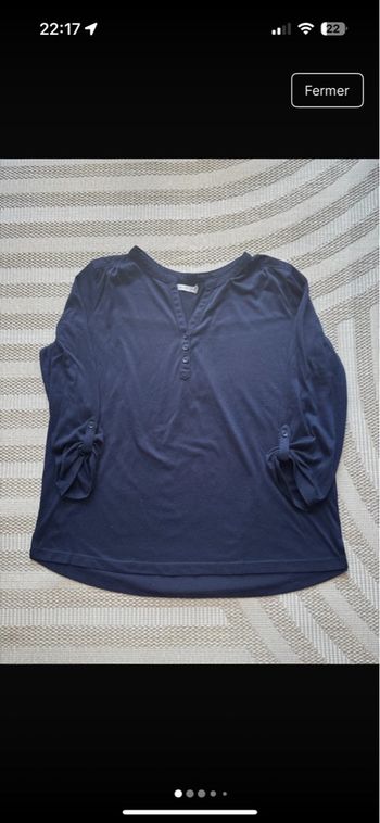 Haut manches 3/4 – GÉMO – Bleu marine – Taille M – Très bon état