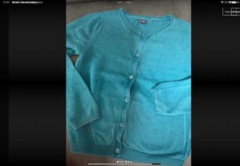 gilet 10 ans kiabi bleu avec petites étoiles  tbe