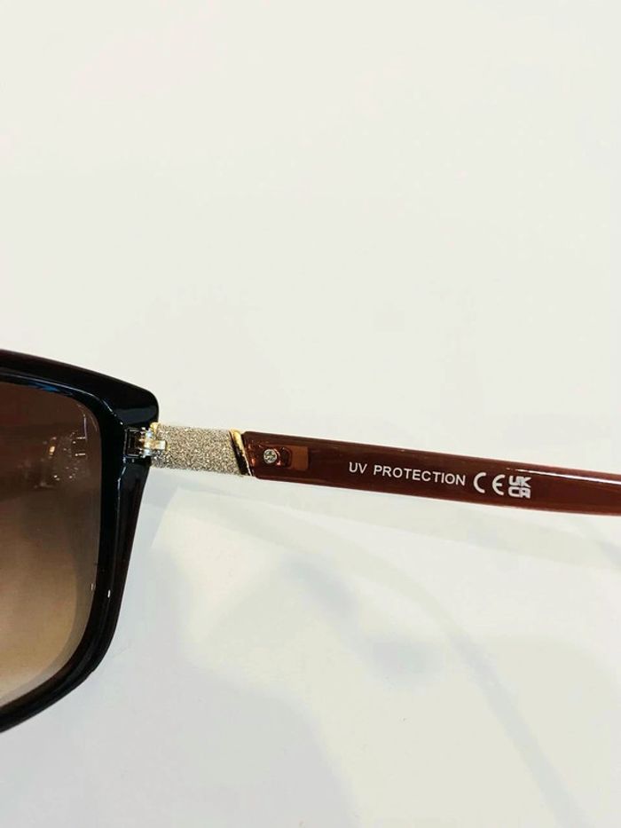 Lunette de soleil femme cats marron bras en strass verres dégradés UV protection catégorie 3 - photo numéro 5