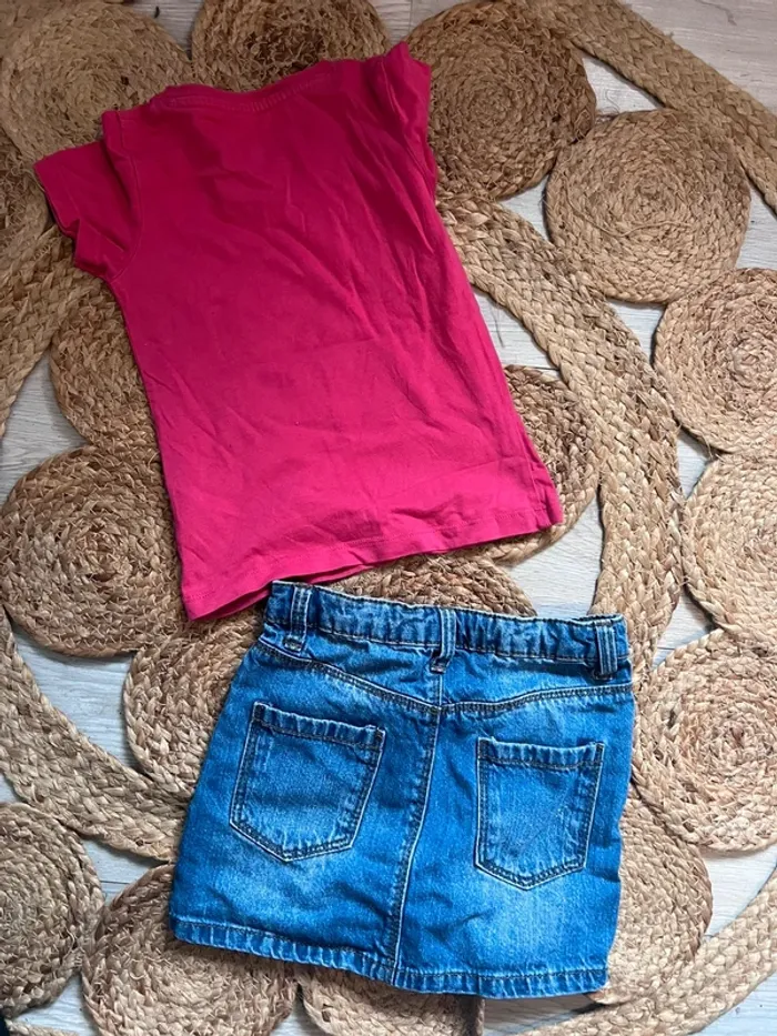 Ensemble t-shirt Airness & jupe en jean kiabi 4 ans - photo numéro 4