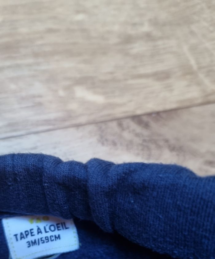 pantalon jogging tape à l'œil bleu marine taille 3 mois - photo numéro 2