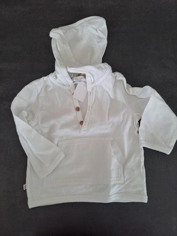 pull capuche blanc obaibi 12m