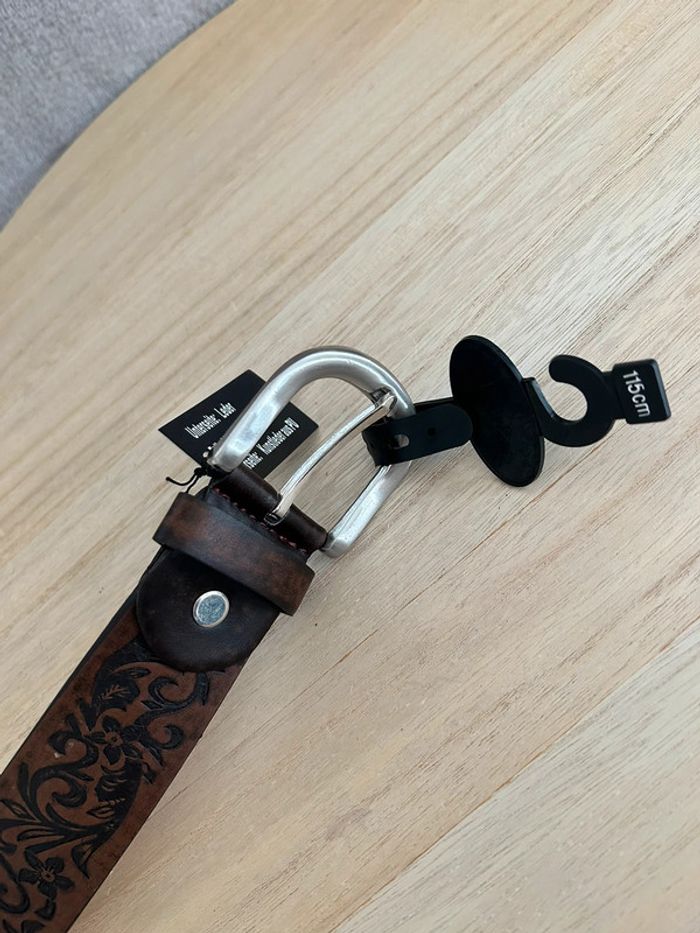 Ceinture en cuir marron taille 115 cm - photo numéro 3