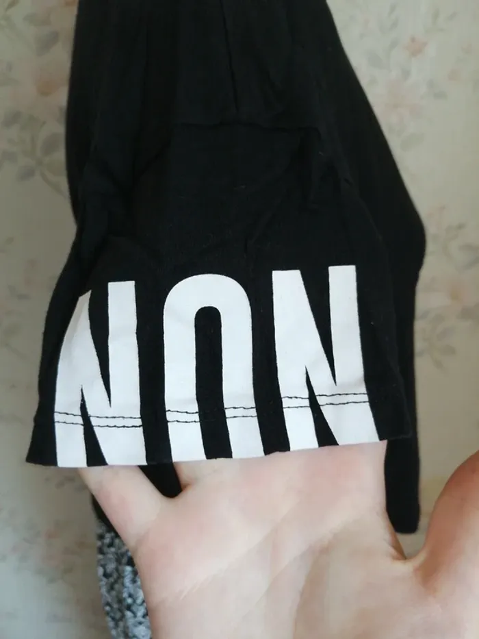 Tee-shirt court noir à message oui et non / jennyfer / (M) - photo numéro 5