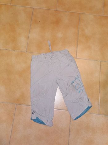 Pantalon léger gris et bleu 12 mois
