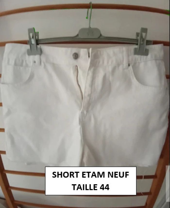 Short blanc femme Etam taille française 44 neuf