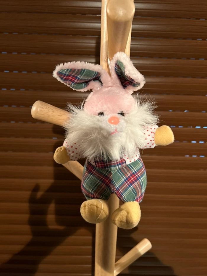 Peluche lapin rose vintage - photo numéro 4