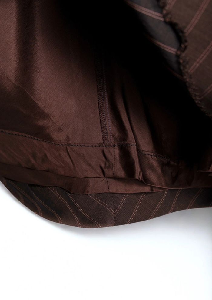 Jupe courte marron à rayures Brown skirt preppy y2k style Max&Co Size 36 - photo numéro 5