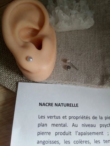 Boucles d'oreilles argent et perles de culture d'eau douce naturelles