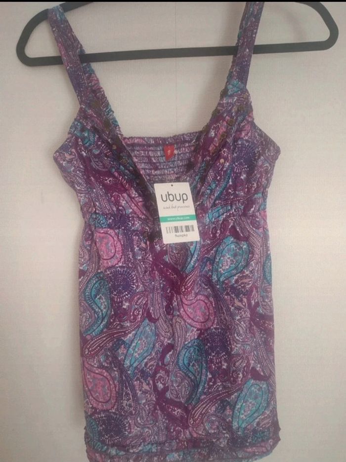 Haut été imprimé 💜 taille S, marque Esprit edc - photo numéro 3