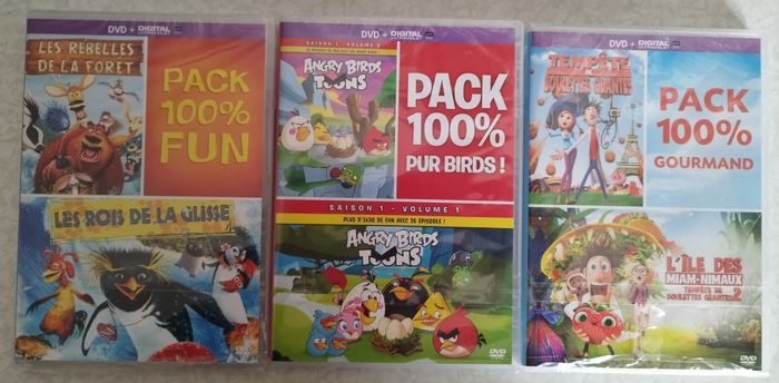 Pack de 3 DVD Films Neufs 100% Fun, Pur Birds et Gourmand pour enfants - photo numéro 2