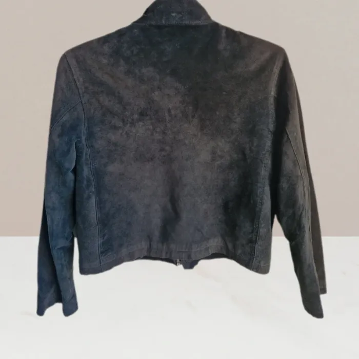 Blouson de moto noir en cuir véritable - The Genuine Leather - Taille 40 (L) - photo numéro 3