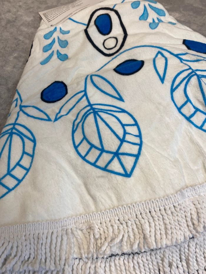 2 Grandes serviette de plage ronde 160 cm – motif mandala bleu - photo numéro 2