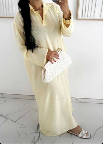 Robe effet lin jaune 