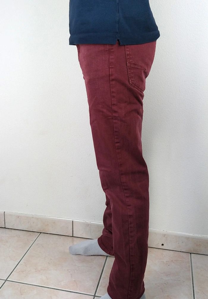 Pantalon jeans skinny 👖 bordeaux taille S - photo numéro 5