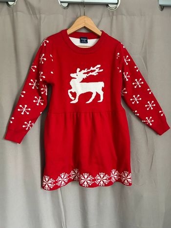 Robe laine acrylique épaisse Noël 7-8 ans
