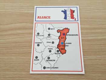 Carte région Alsace pièce détachée jeu de société Richesses de France édition Nathan #A42